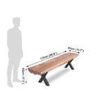 Solid Wood Indiana Thar Bench And Dining Table 6 Chair Set - image 15