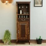 Anne Solid Wood Bar Cabinet In Provincial Teak Finish