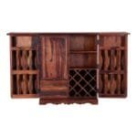 Siramika Solid Wood Bar Cabinet In Honey Oak Finish - image 4