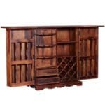 Siramika Solid Wood Bar Cabinet In Honey Oak Finish - image 5