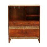 Lima Solid Wood Bar Cabinet Color Honey Oak - image 5