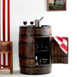 Norah Rio Solid Wood Bar Cabinet In Provincial Teak Finish