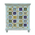 Finley Solid Wood Bar Cabinet In Distress Finish - image 4