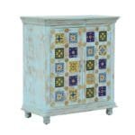 Finley Solid Wood Bar Cabinet In Distress Finish - image 5