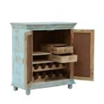 Finley Solid Wood Bar Cabinet In Distress Finish - image 6