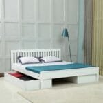 Blanche Solid Wood King Size Bed with Storage in White Finish - image 2