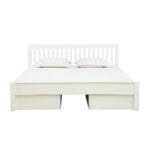 Blanche Solid Wood King Size Bed with Storage in White Finish - image 3