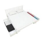 Blanche Solid Wood King Size Bed with Storage in White Finish - image 5