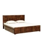 Solid Wood King Size Bed With Storage In Provincial Teak Finish - image 3