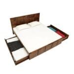 Solid Wood King Size Bed With Storage In Provincial Teak Finish - image 4