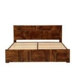 Solid Wood King Size Bed With Storage In Provincial Teak Finish - image 5