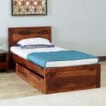Nuevo Solid Wood Single Bed With Storage