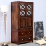 Solid Wood 2 Door Wardrobe Color Provincial Teak Finish - image 2