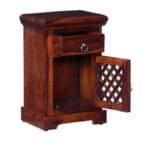Krisa Solid Wood Bedside Cabinet In Honey Oak Finish - image 4