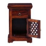 Krisa Solid Wood Bedside Cabinet In Honey Oak Finish - image 5