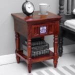 Mayur Solid Wood Capital Bedside Table