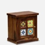 Solid Wood Lhs Door Bedside Table In Provincial Teak Finish - image 2