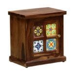 Solid Wood Lhs Door Bedside Table In Provincial Teak Finish - image 4