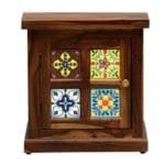 Solid Wood Lhs Door Bedside Table In Provincial Teak Finish - image 5
