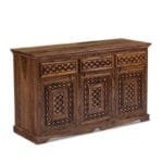 Solid Wood Brass Sideboard Color Honey Oak - image 4