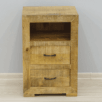 Bedside table solid mango wood 2 drawers