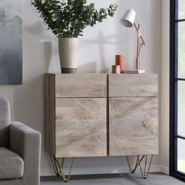 Small 2 Door Light Mango Sideboard