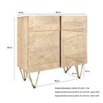 Small 2 Door Light Mango Sideboard - image 4