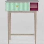 Craft Villa Side Table in White And Green Color