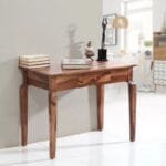 Alina Solid Wood Study Table With 1 Drawer In Walnut Color