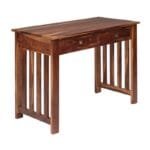 Veda Solid Wood Study Table With 2 Drawer Walnut Color - image 3
