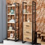 3 Drawers Bookshelves Narrow Mintis Upcycled